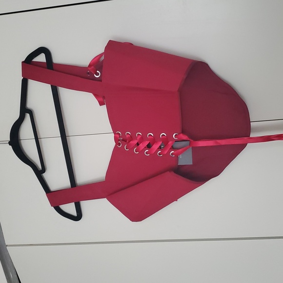 *NWT* Lively Ghosts Draconian Red Corset Top with Ribbon Details - Picture 9 of 16